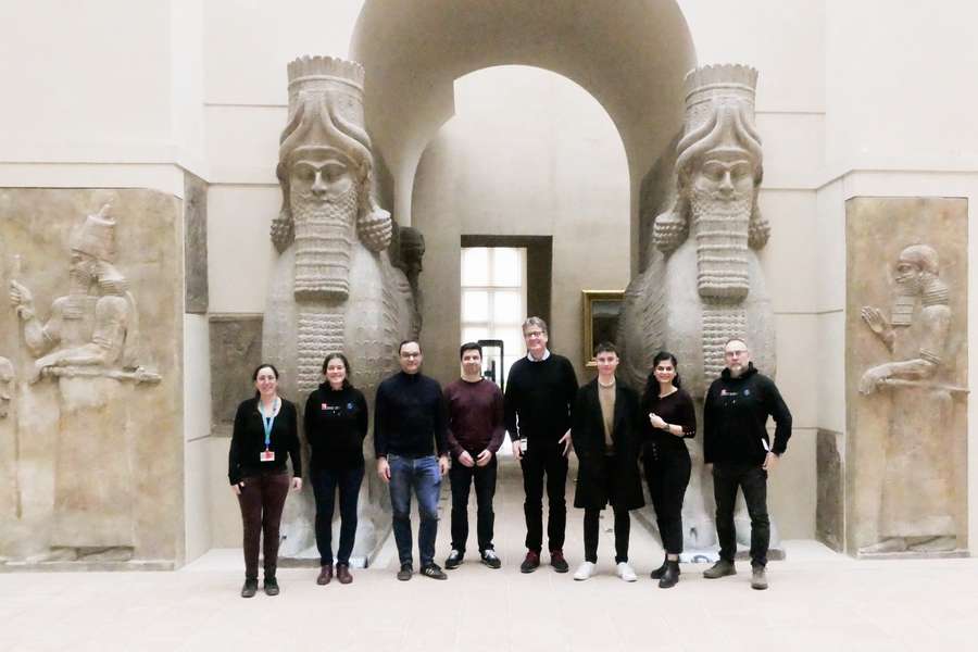 part of the ENCI team at the Louvre museum - ©Andreas Schropp. from left to right: Véronique Pataï, Cécile Michel, Andreas Schropp, Andreas Becker, Christian Schroer, Philipp Pätzold, Samaneh Ehteram, Mathias Bohn